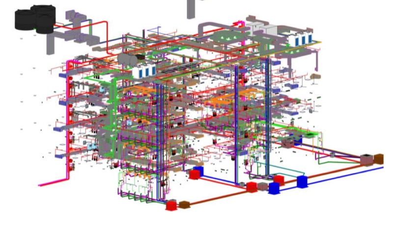 Coordinated BIM MEP model of a CCB hospital